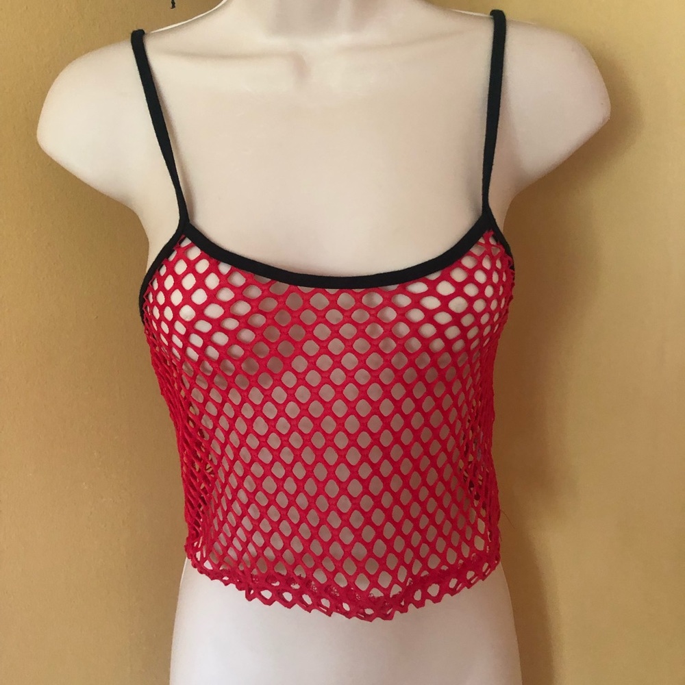 3/$25 sale! NWT Red and black net shirt